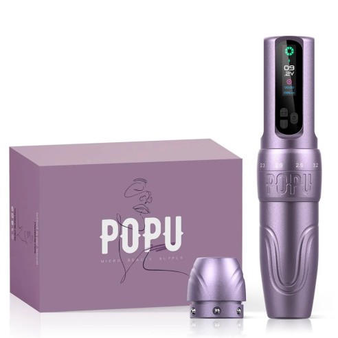 Popu Diva Lavender - Corsa Regolabile (2.0 - 3.5 mm) - Dermografo Wireless PMU Pen