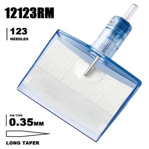 123 CM (Curved Magnum) 0,35 mm Long Taper - Cartucce Aghi Tattoo Emalla Eliot Super Magnum - 5 pz