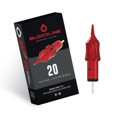 14 RL (Round Liner) Long Taper - Cartucce Aghi Tattoo BodySupply Bloodline - 20 pz