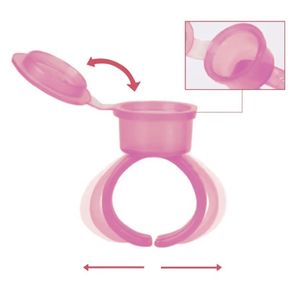 Anelli Porta Pigmento in Plastica con Tappo Non Sterili - 50pz.