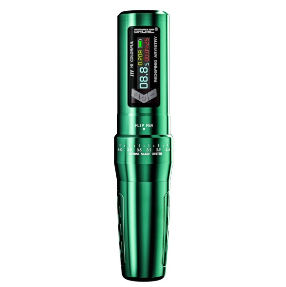 BRONC Siren - Corsa Regolabile 2,6–4,0 mm - 2 Batterie - Macchinetta Wireless Tattoo Pen