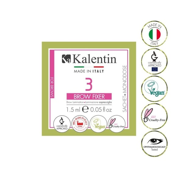 BROW FIXER VEGANO - 1 monodose da 1,5 ml - Laminazione Sopracciglia KALENTIN
