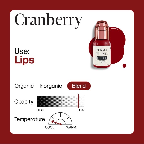 CRANBERRY - Perma Blend Luxe - 15ml - Pigmento PMU REACH