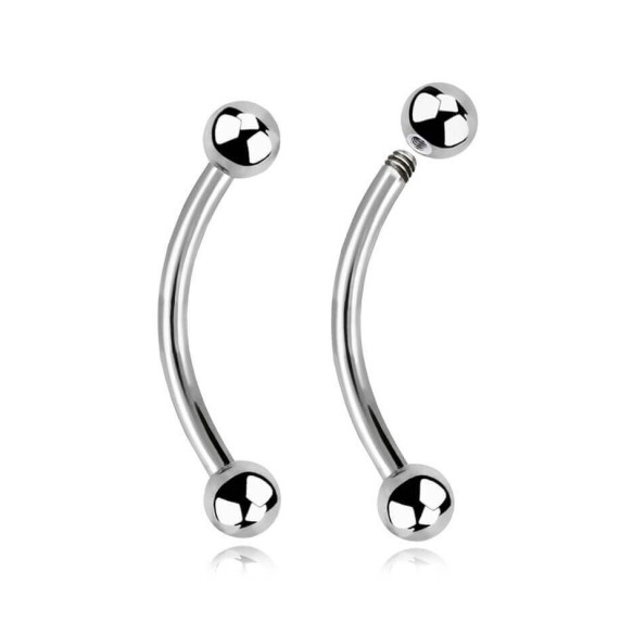 Banana Sopracciglio in Acciaio Inox 316L con Palline
