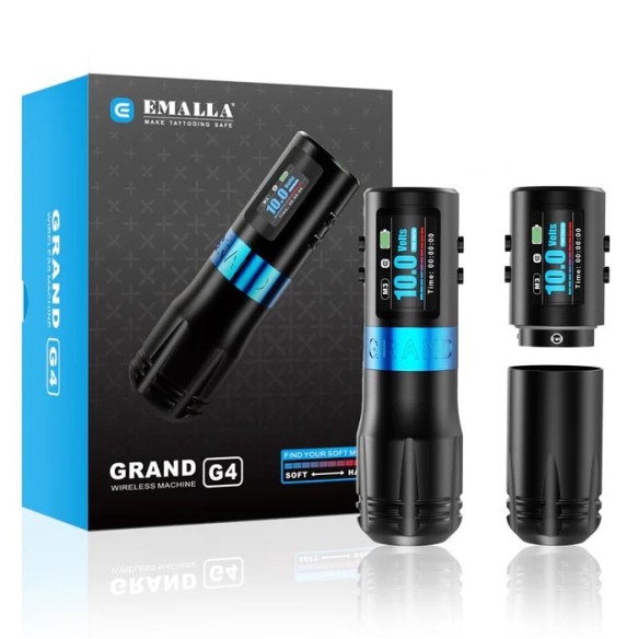EMALLA Grand G4 - Corsa 3,5 mm - Macchinetta Wireless Tattoo Pen - Nera