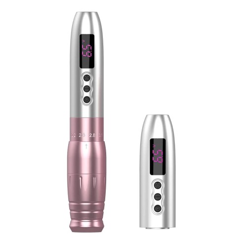 EZ Lola Air Pro - Silver Pink - Corsa Regolabile (2.0 - 3.3 mm) - Dermografo Wireless PMU Pen
