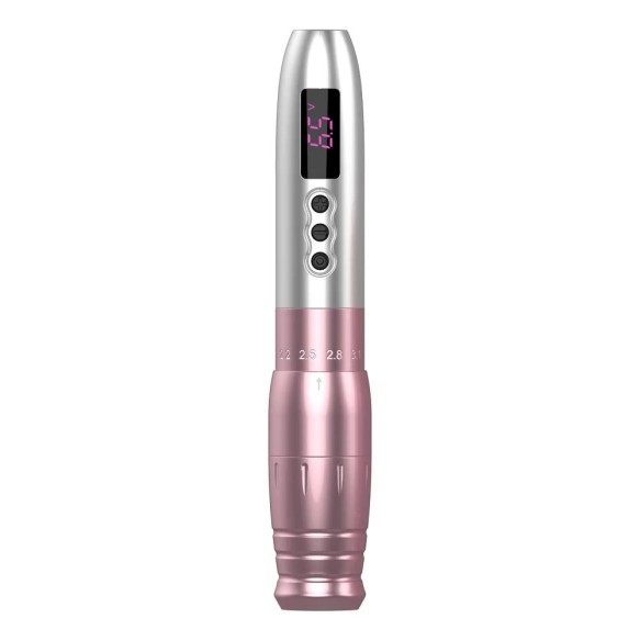 EZ Lola Air Pro - Silver Pink - Corsa Regolabile (2.0 - 3.3 mm) - Dermografo Wireless PMU Pen