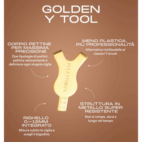 GOLDEN Y Tool per Laminazione Ciglia - Pettini e Righello MAXYMOVA