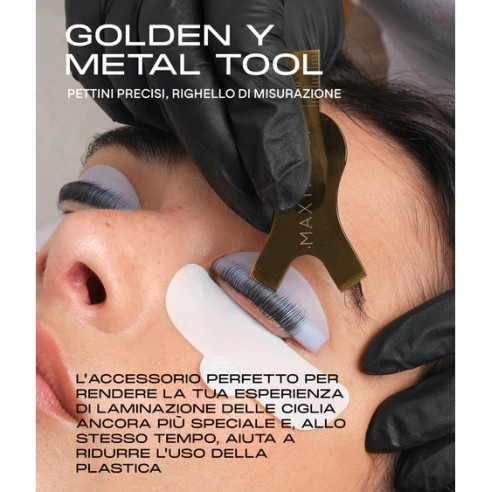 GOLDEN Y Tool per Laminazione Ciglia - Pettini e Righello MAXYMOVA