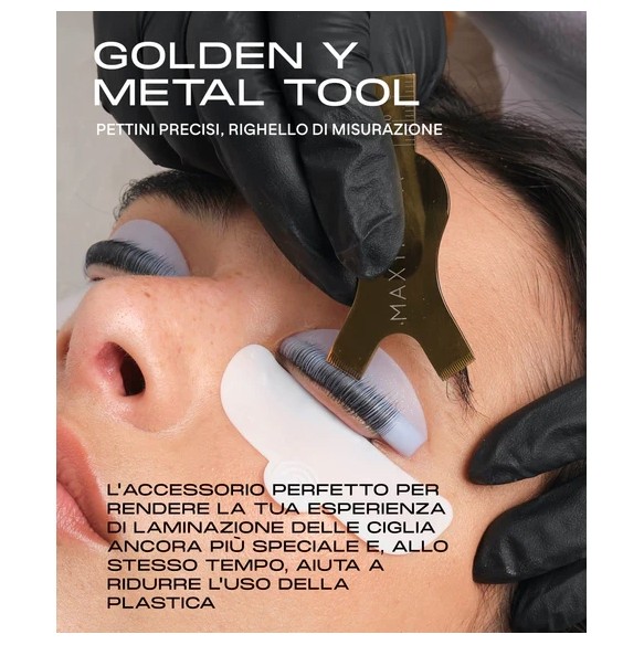 GOLDEN Y Tool per Laminazione Ciglia - Pettini e Righello MAXYMOVA
