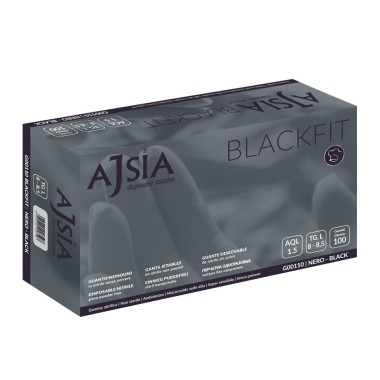 Guanti in Nitrile Neri Certificati CE - Senza Polvere - BLACKFIT - 100pz.