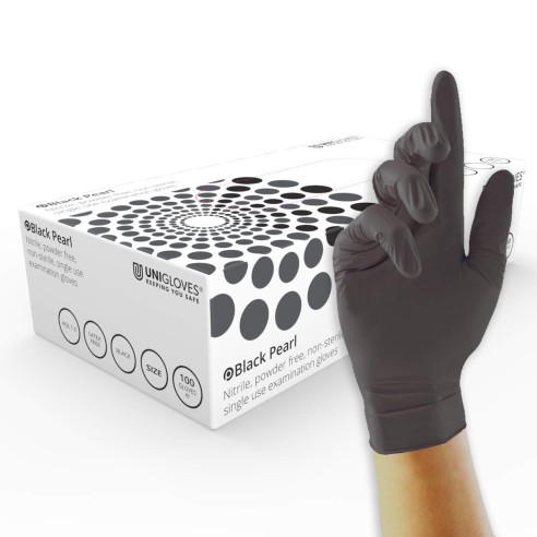 Guanti Unigloves BLACK PEARL in Nitrile - 100pz.