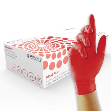 Guanti Unigloves RED PEARL in Nitrile - 100pz.