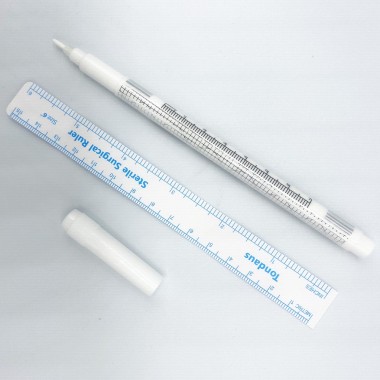 Pennarello Chirurgico BIANCO Sterile - 1.0 mm - con Righello