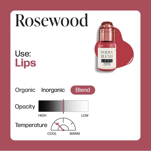 ROSEWOOD - Perma Blend Luxe - 15ml - Pigmento PMU REACH