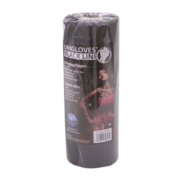 Rotolo Nero per Lettino in Carta e Polietilene - 200 x 60 cm - 20 Strappi