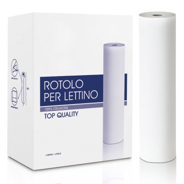 Rotolo Singolo di Carta BIANCHISSIMA in Pura Cellulosa per Lettino Doppio Velo - 60 cm