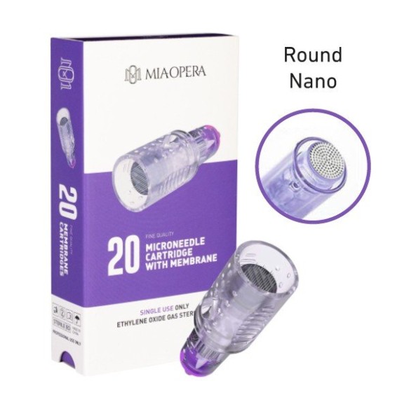 Round Nano - Cartucce MIAOPERA Needling - Ø 0,25mm - L 2,5mm - 20pz.