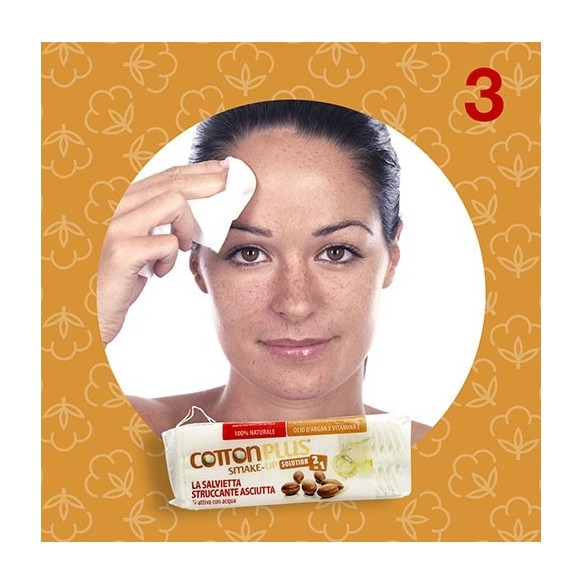 SMAKE-UP Salviette Struccanti all’Argan COTTON PLUS - Maxi - 40 pz.