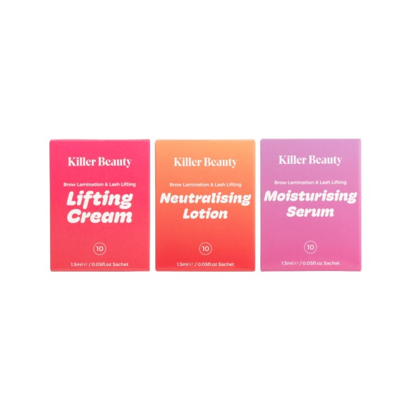 Set Vegano KILLER BEAUTY per Laminazione Ciglia e Sopracciglia in Bustine - 1.5ml x 30pz.
