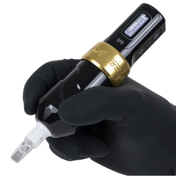 FK Irons Flux Max - Corsa a Scelta 3,2 / 4,0 / 4,5 mm - Macchinetta Wireless Tattoo Pen - Gold Stealth
