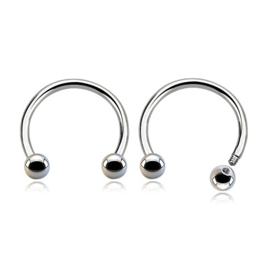 Circular Barbell in Acciaio Inox 316L con Palline