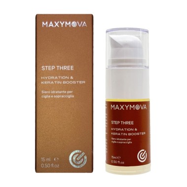 Step 3 - Siero Idratante e Keratin Booster per Ciglia e Sopracciglia MAXYMOVA con Pompetta Airless - 15ml