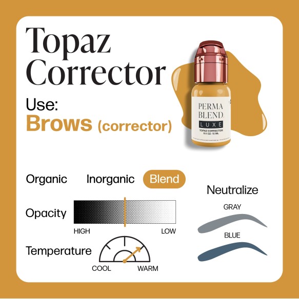 TOPAZ CORRECTOR - Perma Blend Luxe - 15ml - Correttore PMU REACH
