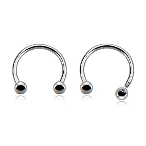 Circular Barbell in Titanio G23 ASTM F136 con Palline