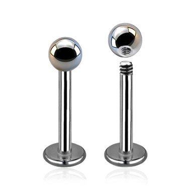 Labret in Titanio G23 ASTM F136 con Pallina