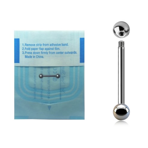 Barbell STERILE in Titanio G23 ASTM F136 con Palline