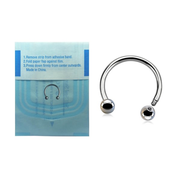 Circular Barbell STERILE in Titanio G23 ASTM F136 con Palline