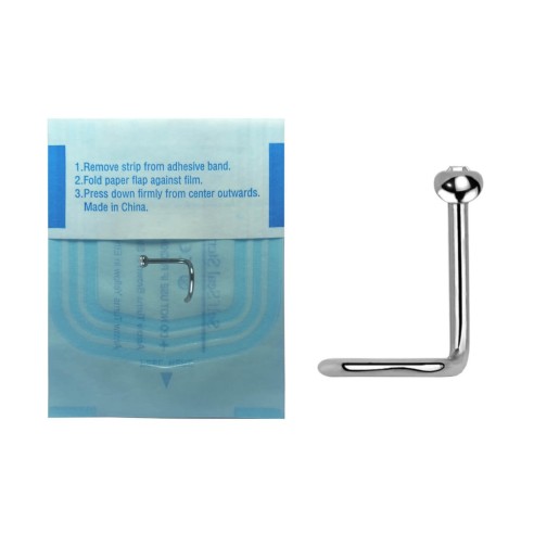 Piercing Naso Nose Screw STERILE in Titanio G23 ASTM F136 con Cristallo CR