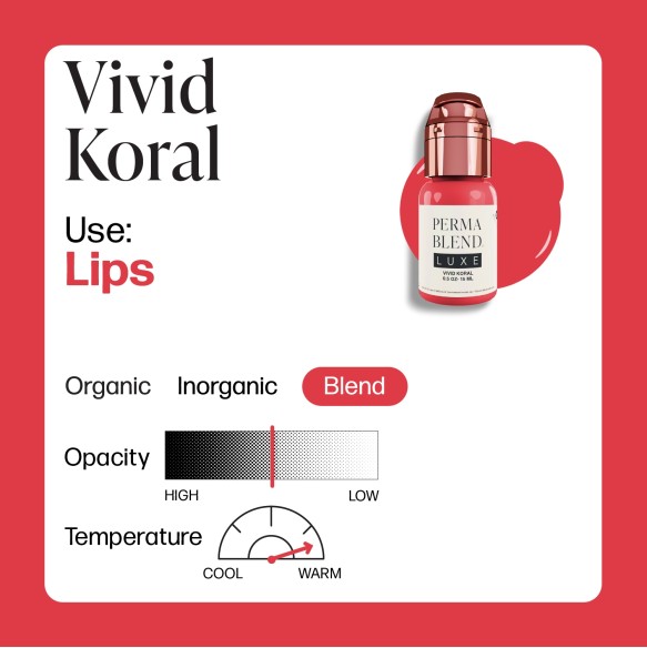 VIVID KORAL - Perma Blend Luxe - 15ml - Pigmento PMU REACH