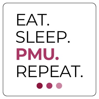 Adesivo EAT. SLEEP. PMU. REPEAT. - 7x7 cm
