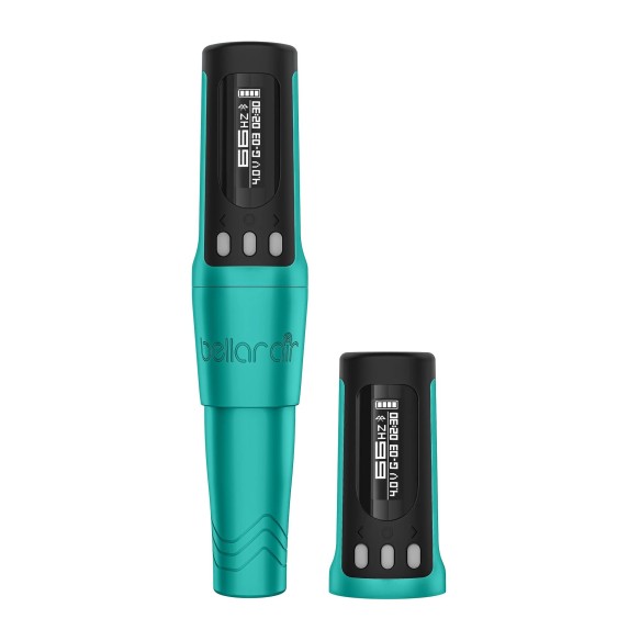 BELLAR AIR Wireless PMU Pen - con Batteria Aggiuntiva - Blue - Dermografo Microbeau