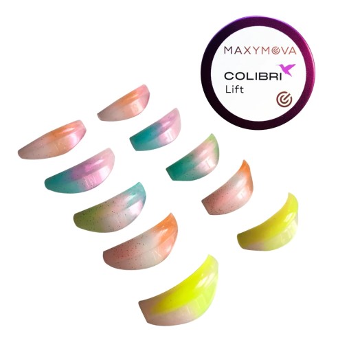 BIGODINI COLIBRI' LIFT per Laminazione Ciglia MAXYMOVA - Semitrasparenti Colorati - 5 paia