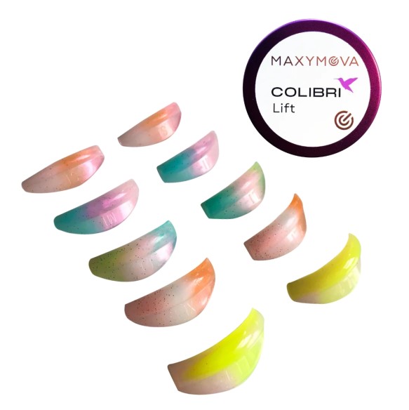 BIGODINI COLIBRI' LIFT per Laminazione Ciglia MAXYMOVA - Semitrasparenti Colorati - 5 paia