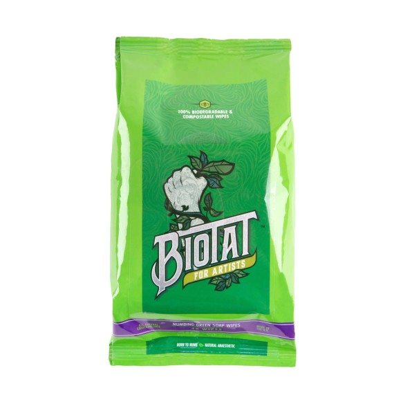 BIOTAT Numbing Green Soap Wipes - 40pz.