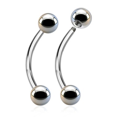Banana Ombelico in Acciaio Inox 316L con Palline