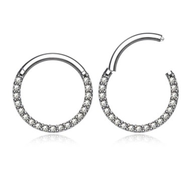 Clicker Septum in Acciaio Inox 316L con Zirconie Frontali