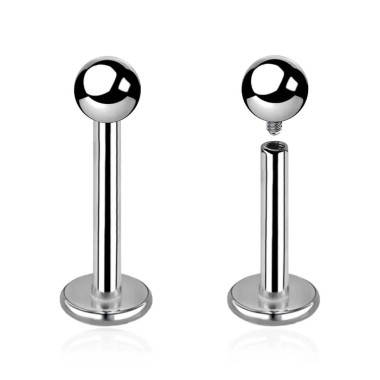 Labret in Titanio G23 ASTM F136 con Filettatura Interna