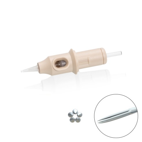 MATERIALE SCADUTO - Utilizzare Solo per Esercitazione | 05 RL (Round Liner) 0,25mm - Long Taper - Cartucce Biotek Universali - Aghi PMU - 20pz