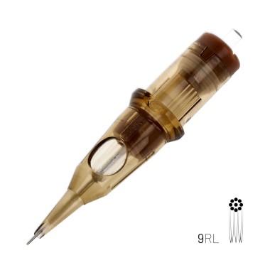 09 RL (Round Liner) Long Taper - Cartucce Aghi Tattoo Kwadron - 20 pz