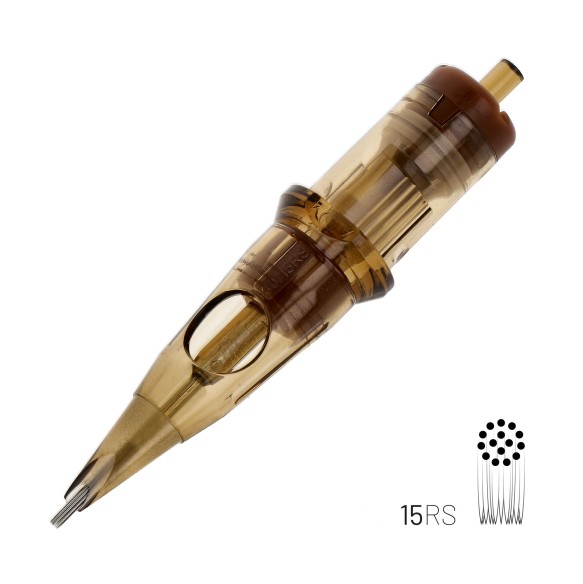 15 RS (Round Shader) Long Taper - Cartucce Aghi Tattoo Kwadron - 20 pz