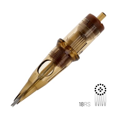 18 RS (Round Shader) Long Taper - Cartucce Aghi Tattoo Kwadron - 20 pz