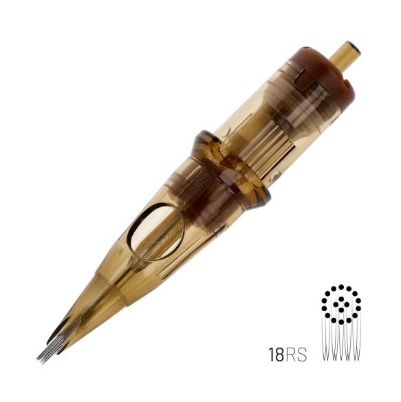 18 RS (Round Shader) Long Taper - Cartucce Aghi Tattoo Kwadron - 20 pz