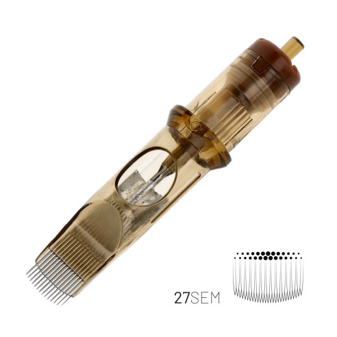 27 SEM (Soft Edge Magnum) 0,30 mm Long Taper - Cartucce Aghi Tattoo Kwadron - 20 pz