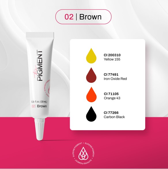 02 BROWN Microblading - The Pigment - 10ml - Pigmento PMU REACH