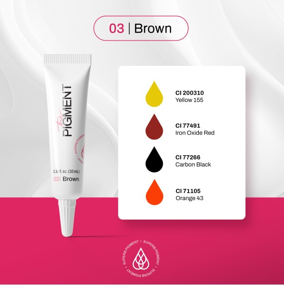 03 BROWN Microblading - The Pigment - 10ml - Pigmento PMU REACH
